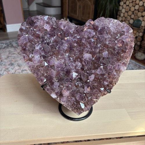 Amethyst crystal geode heart - geode,