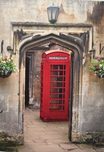 Red telephone box - -, art