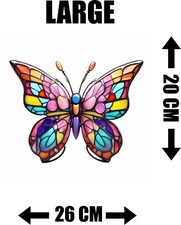 Butterfly Decorative Stained glass Effect Static cling window Sticker colourful