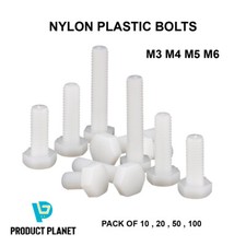 Lightweight White Nylon Screws