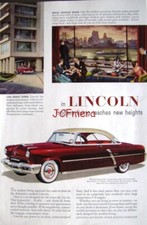Lincoln CAPRI 2-Door 1950s Auto Advert Print - Original Car Ad to Frame