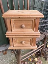 Solid Natural Brown Pine Small Chest of 2 Drawers Storage Kitchen Living Bedroom