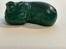 vintage carved Malachite crystal sleeping Hippo Hippopotamus 47grams hand carved