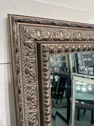Mirror large antique silver - mirror,