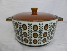 Boch Noix Stockpot Soup Pot Hand Painted Mid Century Belgian 10 x 21 cm