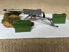 Vintage Action Man Palitoy Browning Machine Gun, Tripod, Ammo Box and Sand bag