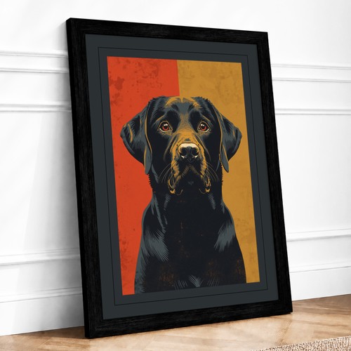 Black labrador portrait - black, modern
