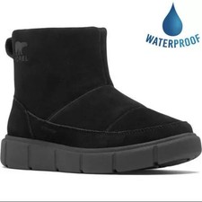 Sorel Explorer III Slip On Boots UK 5 Womens Black Waterproof Ankle Boots 5uk BN