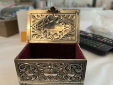 Ornately decorated solid silver casket box