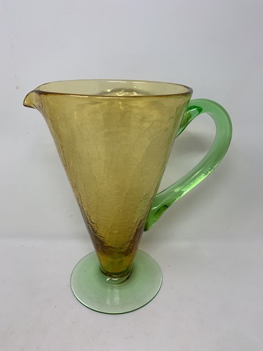 Glass pitcher amber crackle - pitcher,