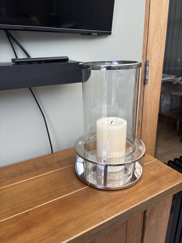Chrome hurricane candle holder - chrome,
