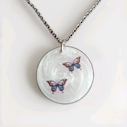 Handmade necklace white with - necklace,