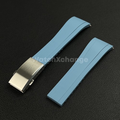 Blue rubber watch strap - watch,
