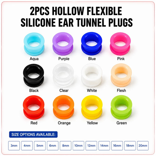 2pcs silicone ear tunnel - 2pcs,