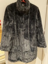 Centigrade Coat Faux Fur Size L (size 14-16) Slate Grey
