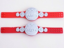 WWE MATTEL RAW TAG TEAM CHAMPIONSHIP WRESTLING FIGURE TITLE BELTS WWF RED