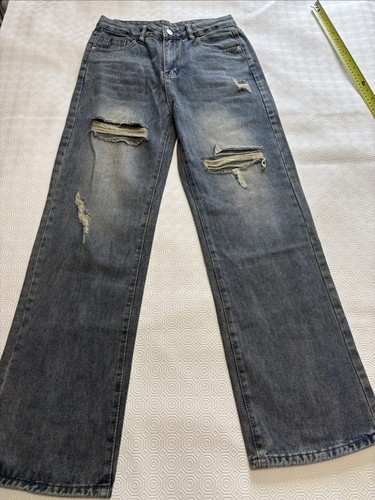 Blue distressed ripped denim - distressed,