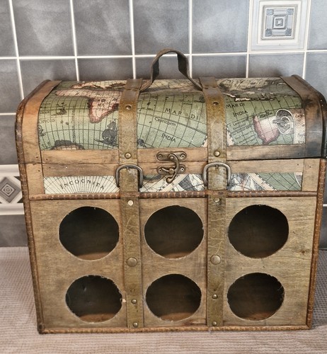 Vintage wine rack wooden trunk - vintage,
