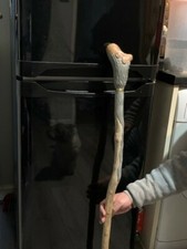 Unique hand crafted walking stick with brass ferrules. Height 100 cm