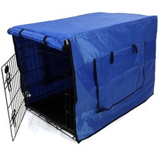 Black Dog Cage Crate with Blue