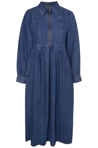 Zip front high waist denim - high,
