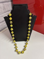VINTAGE YELLOW / ORANGE WEDDING CAKE NECKLACE ( Murano Venetian Beads)