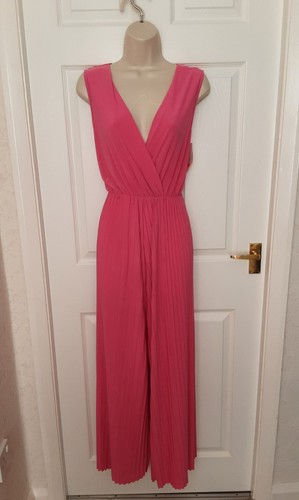 Pink jumpsuit wide leg - , pleated