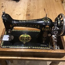 1920s VINTAGE  SINGER 66K SEWING MACHINE,HANDCRANK IN ORIGINAL BOX