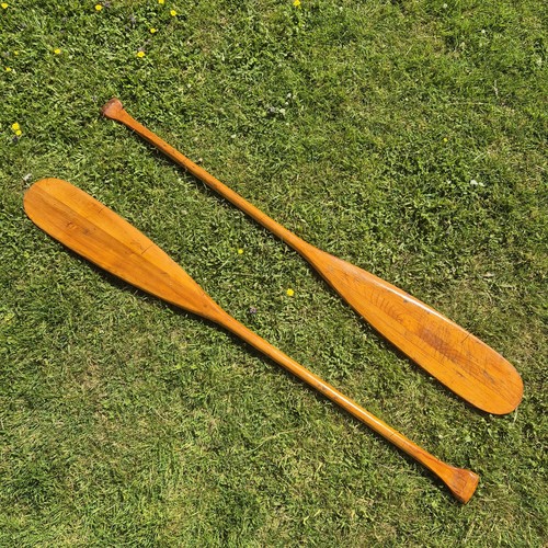 Pair vintage canoe paddles - pair,