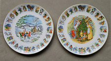 Pair of Coalport Christmas Advent Collectable Plates First and Second Editions