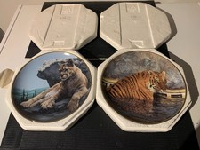 Majestic Tiger &  Prince of the Mountain Franklin Mint Heirloom 2 x Plates (New)