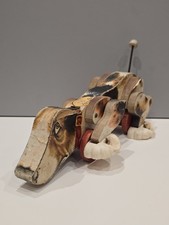 SNOOPY Wooden Fisher-Price Snoopy Pull Along Dog Vintage Toy Walking Action