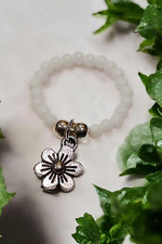 WHITE SEED BEADED FLOWER