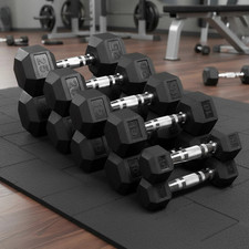 Hex Dumbbells Cast Iron Rubber