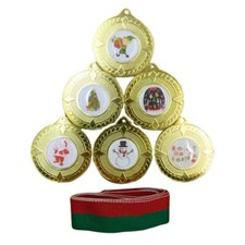 Christmas Medals & Ribbons Christmas Jumper Santa Snowman Cake Tree Elf