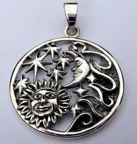 Sterling silver sun - silver, (925)