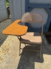 ✨Vintage Norcor USA School Desk Attached Fold Up Metal Chair Combo Adult Size ✨