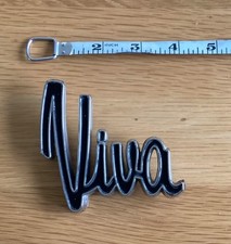 Vintage original Vauxhall Viva chrome/black 3.75" classic car badge VGC