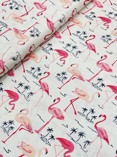 Flamingo print crepe - flamingo,