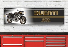 BR516B DUCATI 900SS BLACK DESMO BEVEL INSPIRED FLEXIBLE WORKSHOP BANNER SIGN