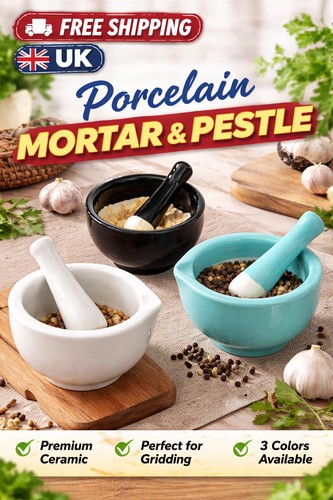 White porcelain mortar - mortar, &
