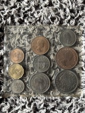 1953 Queen Elizabeth Coronation Coin Set Includes Rare 1953 Penny