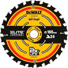 DEWALT DT10624-QZ Elite Series Circular Saw Blade 165mm 24T Wood Cutting