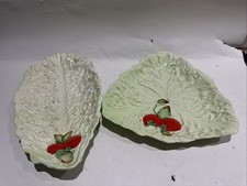 Carlton Ware Salad Ware Tomato serving dishes England 10" & 9" Lettuce leaf VGC
