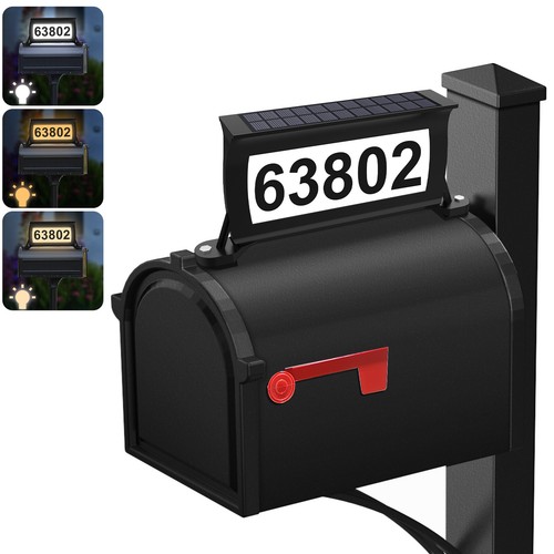Solar address sign mailbox led - solar,