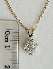 9ct Gold 375 CZ (4 x 3mm Square) Pendant - Special Clearance Price
