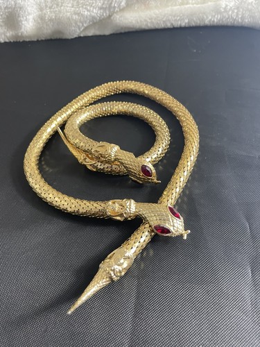 Vintage gold tone snake - tone,