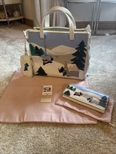 Radley London At Home In The Snow 2018 Large Leather Picture Bag & Matinee Purse