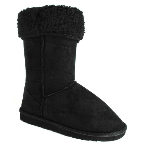 Womens ladies faux suede fur - faux,