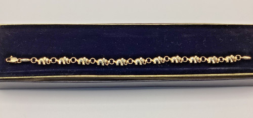 14k yellow gold elephant link - elephant,